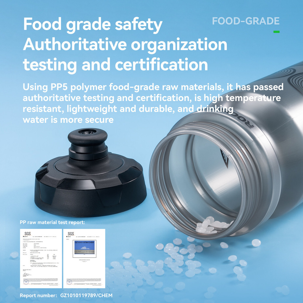 ROCKBROS ขวดน้ําจักรยาน 600/750ML ป้องกันการรั่วบีบเครื่องดื่ม PP5 + TPE ขวดน้ําเกรดอาหารกีฬาขวดน้ํากลางแจ้ง - รูปที่ 3