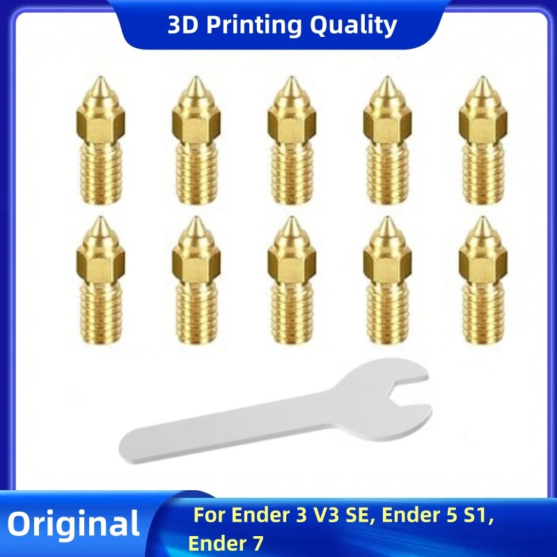 Ender 3 V3 SE Brass Nozzle Kit, 10PCS Brass Nozzles, High-Speed Brass Nozzles for Ender 3 V3 SE, End