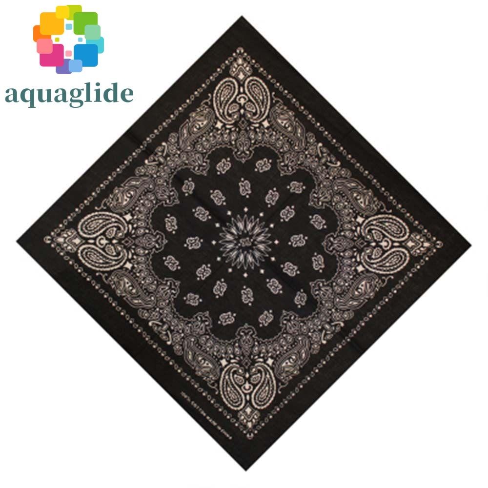 AQUAGLIDE Bandana ผ้าฝ้าย 55 ซม. x 55 ซม. สำหรับ Hip Hop และ Street Dance ดีไซน์ Paisley