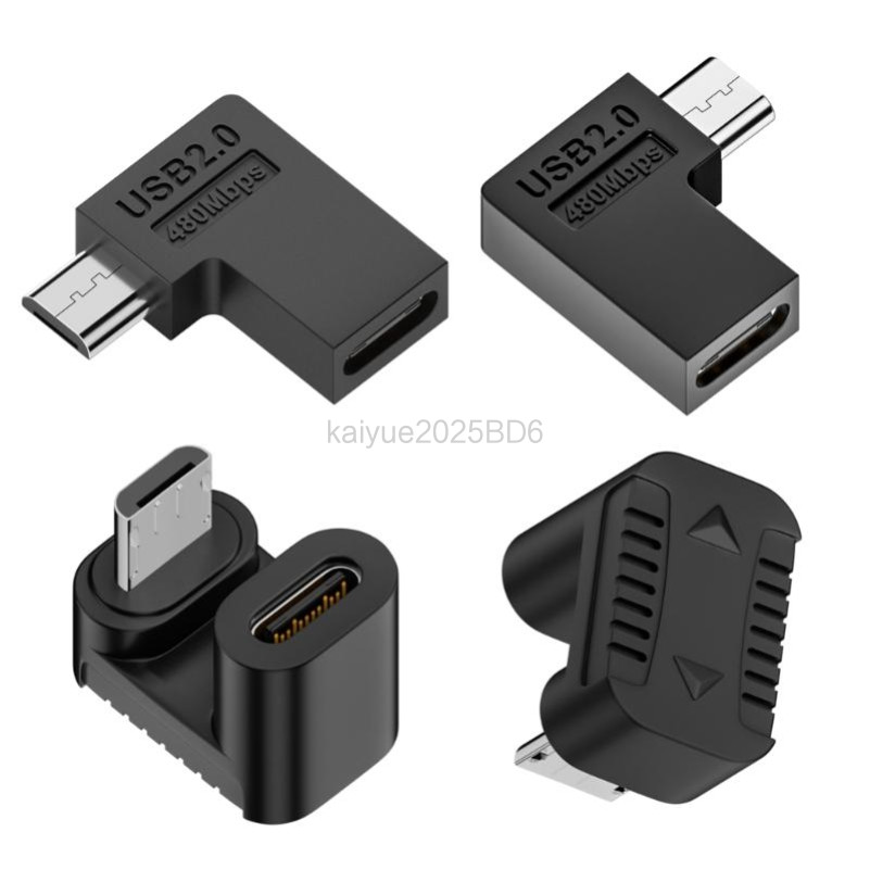 90/180 องศา USB Type C หญิง Micro USB ชายอะแดปเตอร์ Type-C Micro USB Charger Adapter สําหรับ Xiaomi 13 14 15 13pro Honor V8 V9 V10 NOTE10 NOTE8 V20 Magic2