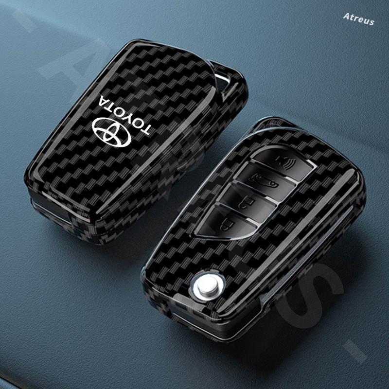 Toyota GR คาร์บอนไฟเบอร์ เคสกุญแจ เคสกุญแจรีโมทรถยนต์ พวงกุญแจรถ เคสกุญแจรถยนต์ ตัวป้องกันกุญแจ ซองใส่กุญแจรถ สําหรับ Toyota GR 86 Yaris Corolla Cross Altis Fortuner Camry Hilux Supra CHR Wish bZ4X Vios Sienta Avanza - รูปที่ 4