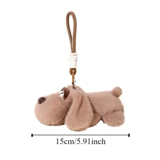 KIRBY Big Eyed Dog Plush จี้, PP ผ้าฝ้ายปุยหูใหญ่พวงกุญแจสุนัข,กระเป๋าเป้สะพายหลัง Charms เหมือนจริงสบายการ์ตูนลูกสุนัขตุ๊กตาพวงกุญแจเพื่อน