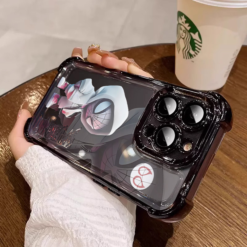 3 in1 ขาตั้ง Spider Man สําหรับ Oppo Reno4 5 5pro 6 6pro 7 7se Reno7 Pro R17 เคสโทรศัพท์ Soft Anti f