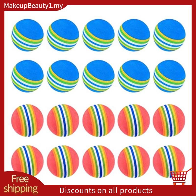 20 ชิ้นลูกกอล์ฟSoft Foam Garden Golf Balls Practice Golf Balls ฟองน้ํา Rainbow Golf Balls สําหรับในร