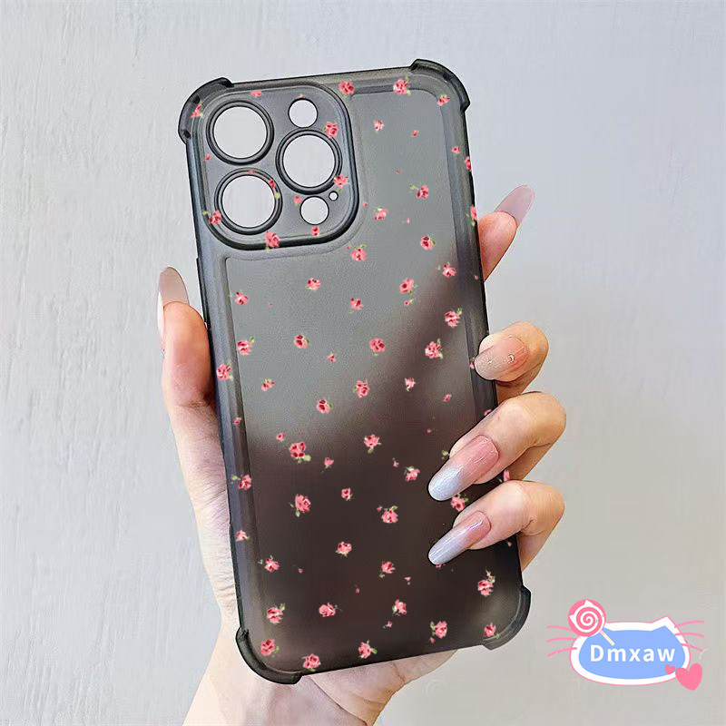 Rose ดอกไม้เคสโทรศัพท์สําหรับ OPPO A6 Pro F31 A5 5G A5X A96 A76 A35 A15 A15S A79 A98 A97 A57 A77 A55 A56 A9 A5S A12s A12 5G พิมพ์ดอกไม้ปลอกสี่มุมกันกระแทก - รูปที่ 4