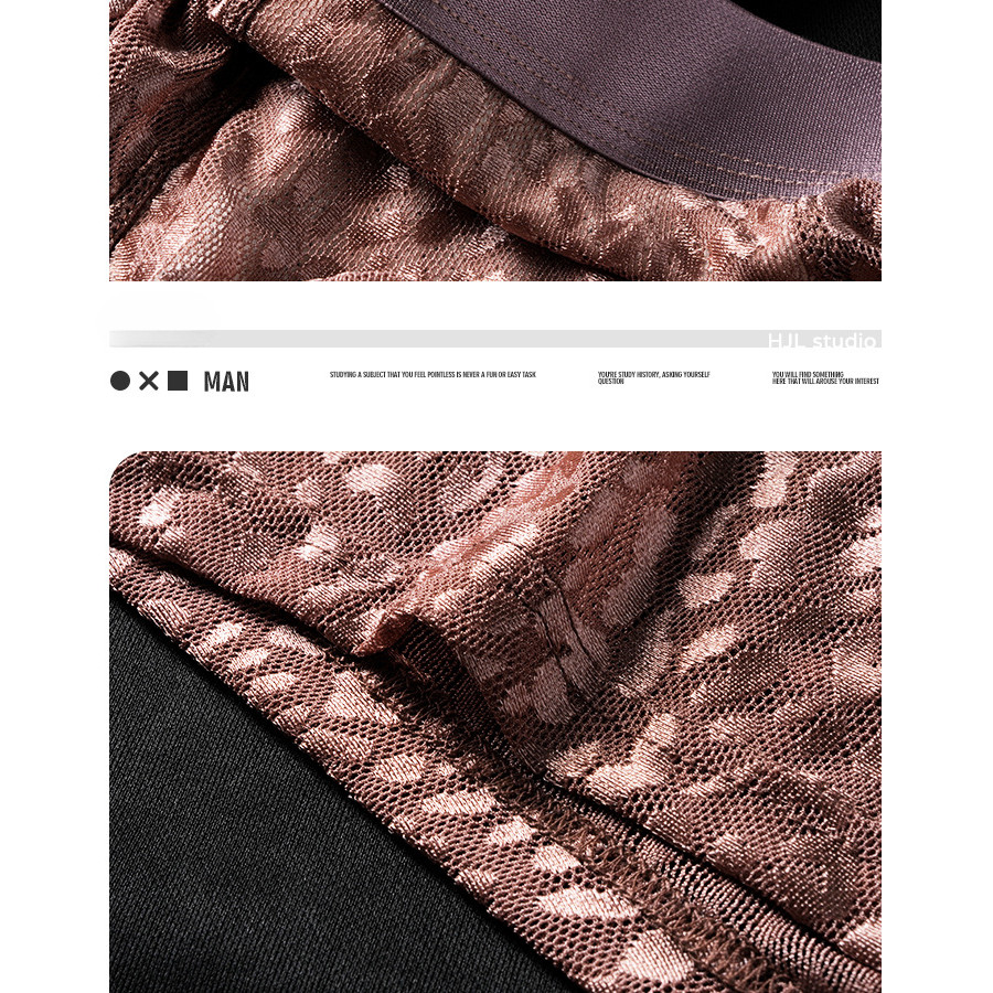 ชุดชั้นในชายผ้าไหมน้ำแข็งสไตล์ใหม่ ออกแบบมาพร้อมลายตาข่ายกลางเอว ใส่สบายและระบายอากาศดี - รูปที่ 4