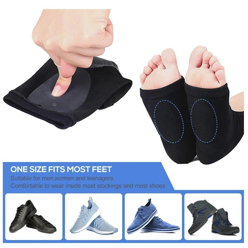 Arch Support ถุงเท้าการบีบอัด Plantar Fasciitis เครื่องนวดส้นเท้าบรรเทาปวดเท้า 1 คู่