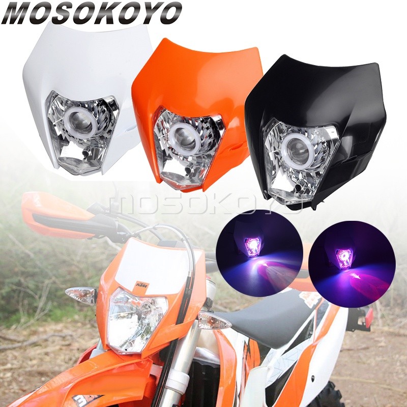 MO รถจักรยานยนต์ LED ไฟหน้าไฟหน้าไฟหน้า Supermoto F Airing สำหรับ EXC SXF MX FC FX FE TC TE 125-690จ