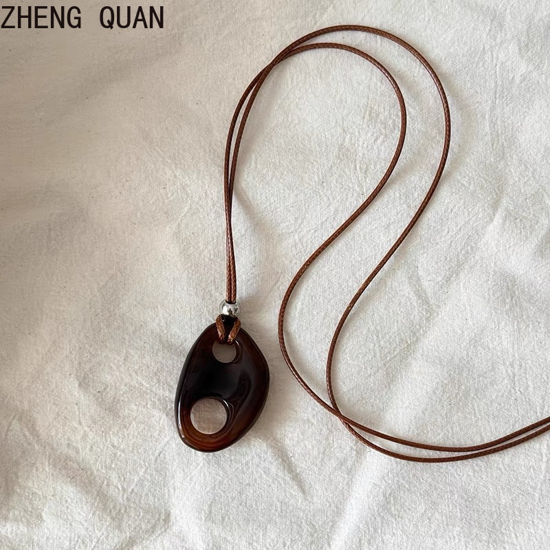 สร้อยคอมีจี้เรซินอสมมาตรแบบเรขาคณิต เครื่องประดับแฟชั่นสำหรับผู้หญิง เป็นของขวัญวันหยุดที่ยอดเยี่ยม - รูปที่ 5