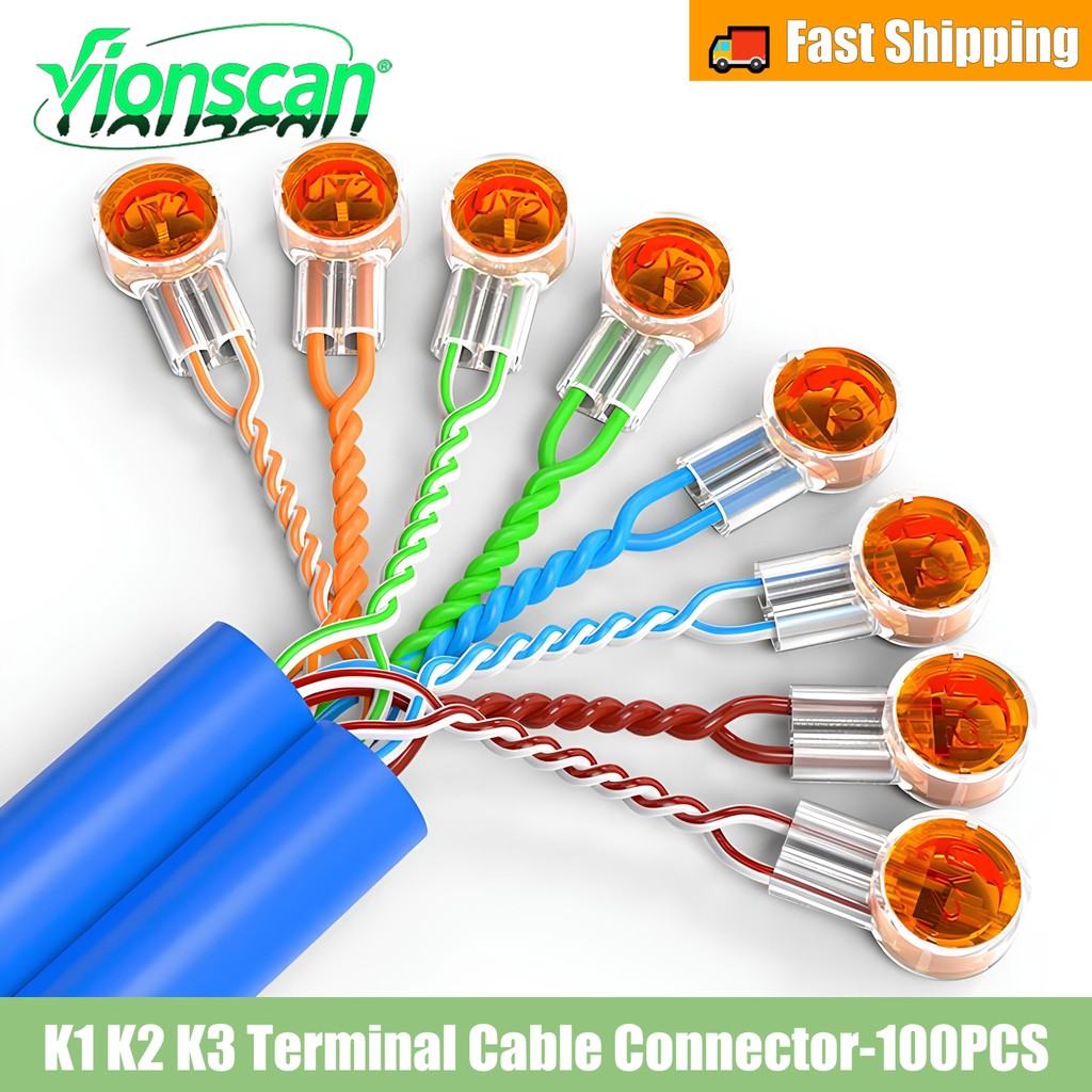 Vionscan K1 K2 K3 Terminal Blocks Butt Splice 2/3 พอร์ต UY/UR/UB Crimp Terminal Connectors