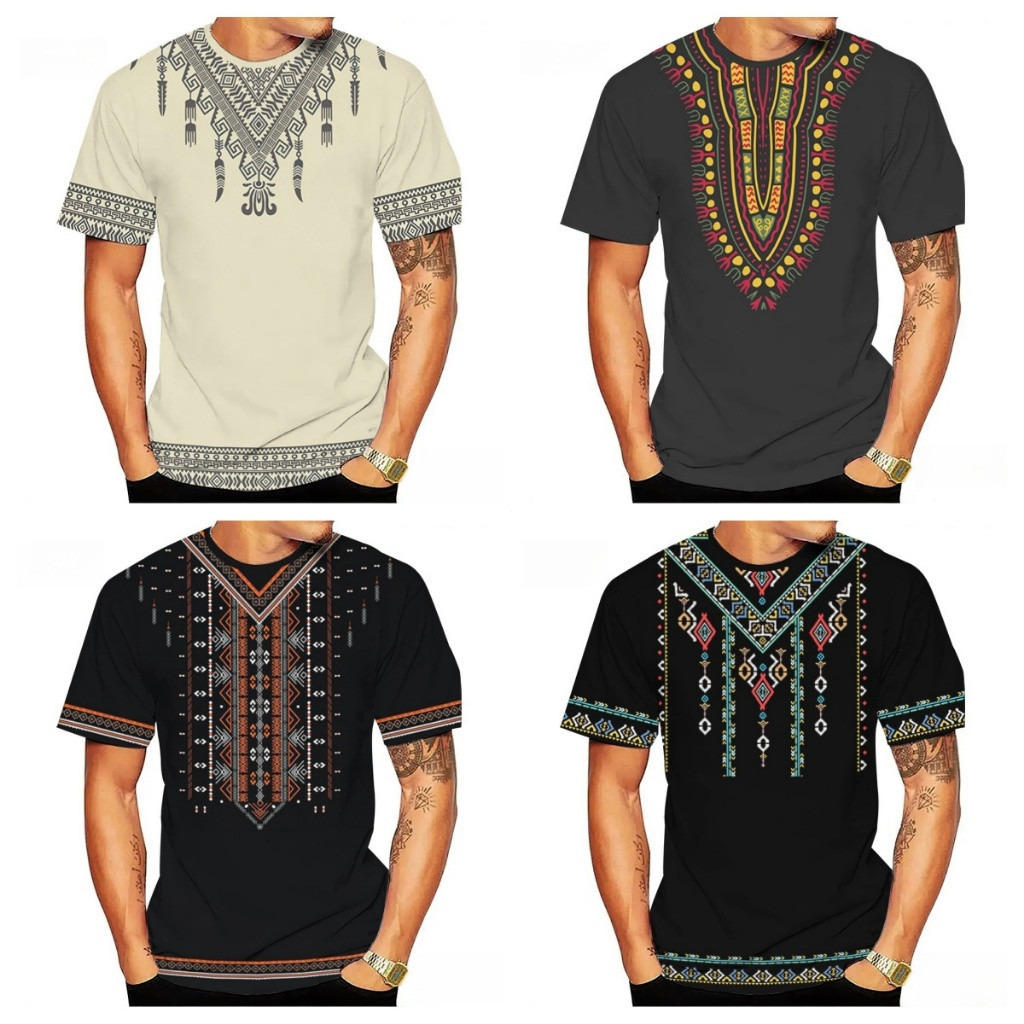 เสื้อ ดาชิกิ สีดํา/อินเดีย/บาติก/โบฮีเมียน/โบโฮ/ชาติพันธุ์ชนเผ่า/เร้กเก้/ราสตา