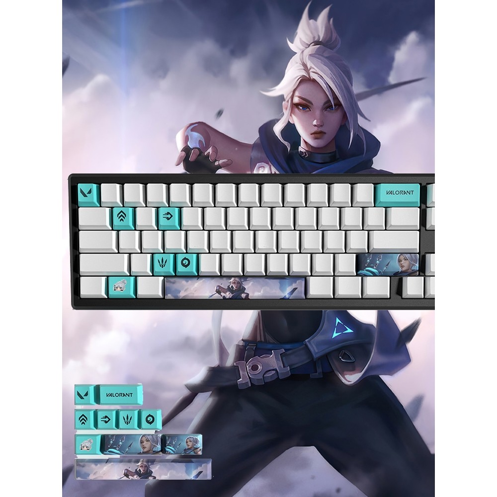 [Keycap] Fearless Contract Keycap Jet Style 10-Key valorant jett Keycap Valent Game Keycap