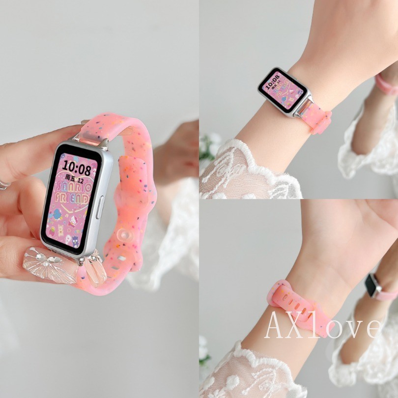 สายรัดสําหรับ Huawei Band 11 Pro 10 9 8 Fit 2 3 4 4 Pro เปลี่ยนสายสร้อยข้อมือซิลิโคนสําหรับ Honor Band 10 9 7 6