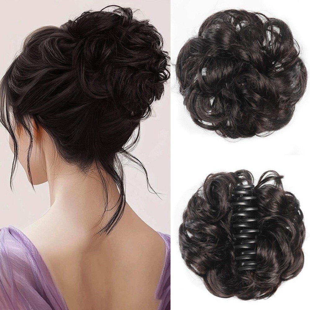 ICRAFT Bun Extension Clips, Messy Curly Bun​​ ​​คลิปกรงเล็บวิกผมดอกตูม, ส่วนขยายผมหางม้า​​ เครื่องประดับผม ผมสังเคราะห์หัวบอลปุย​​ แฮร์พีชผู้หญิงหัวซาลาเปาวิกผม​​ ราคา ถูกที่สุด ดีลบีเคเค แกลเลอรีภาพที่ 9