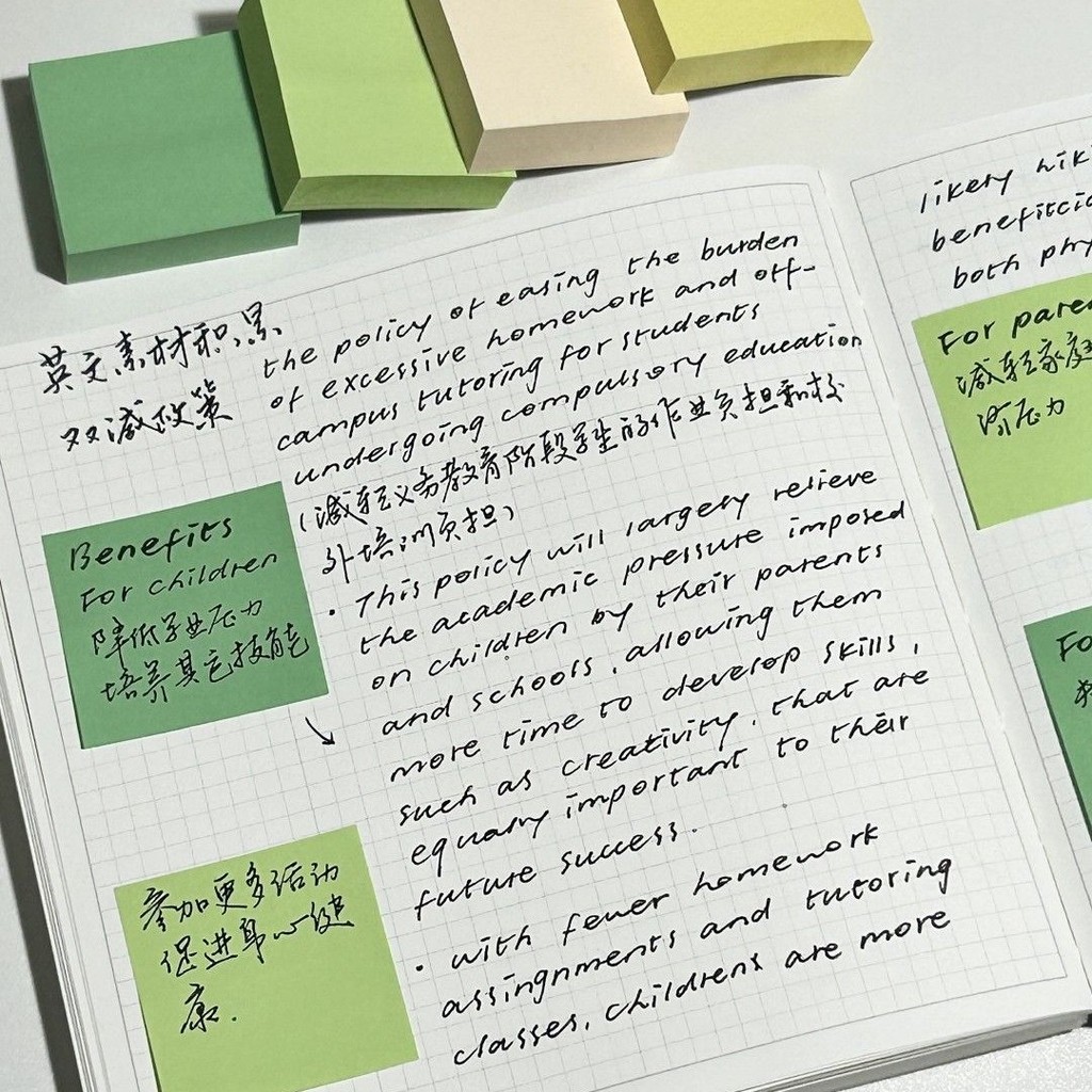 Green Series Sticky Notes Sticky Notepad N Times Student Notepad Marking Word Paper Memo Note Paper