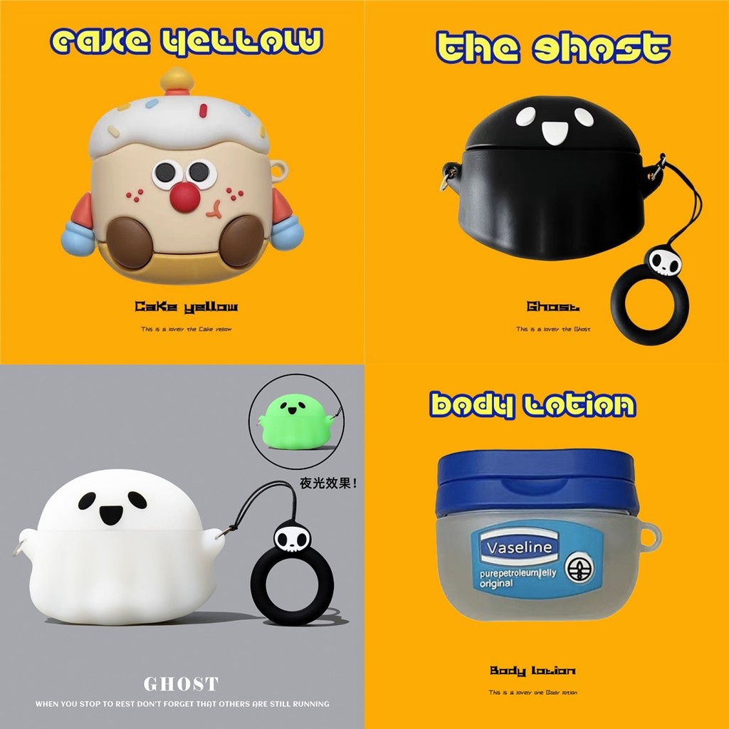 คุณภาพดีCases เข้ากันได้กับ Panasonic Technics EAH-AZ100 การ์ตูนซิลิโคนอ่อนนุ่มหูฟังพร้อมตะขอ