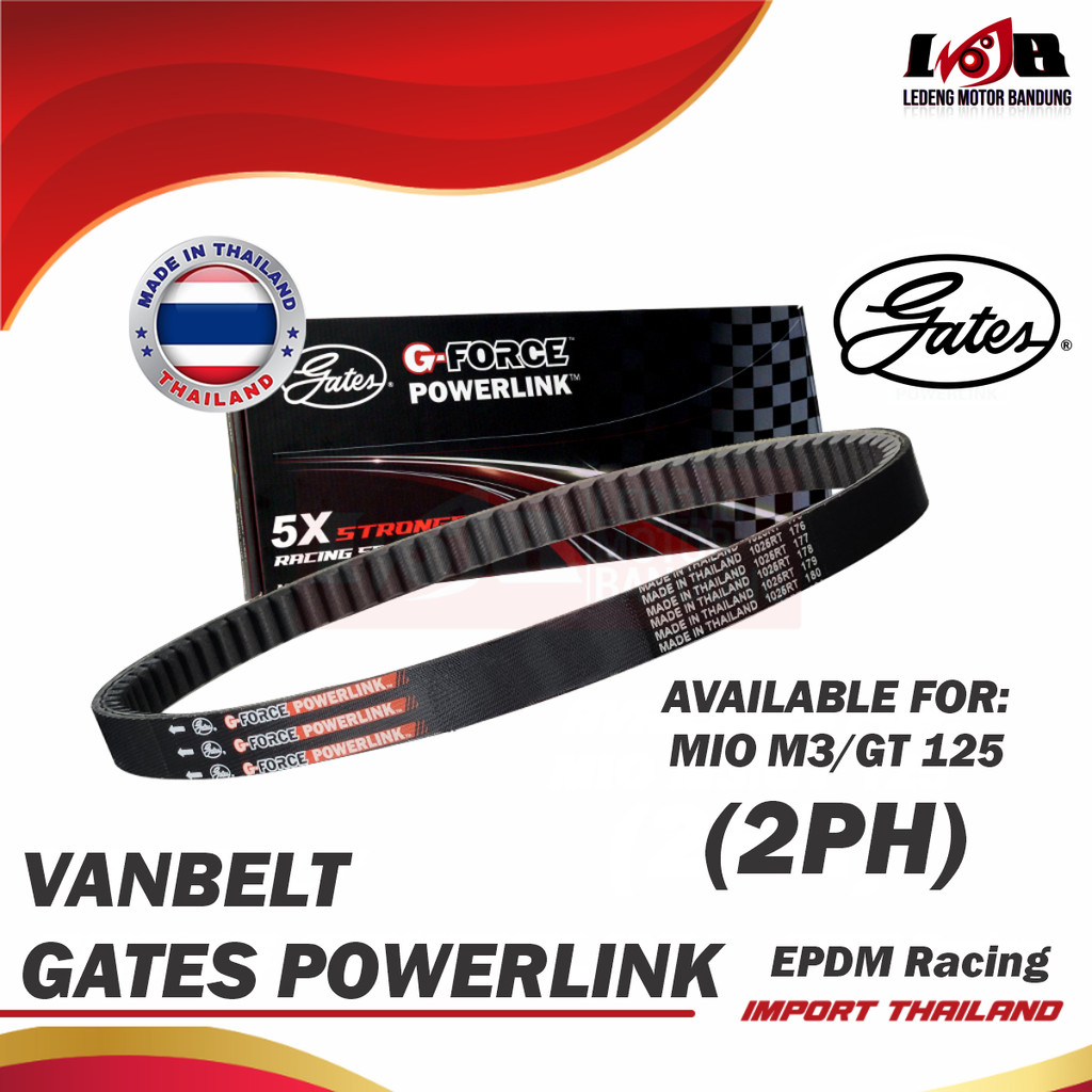 Gates G-Force Powerlink V เข็มขัด Yamaha Mio M3 Mio125 2PH Vanbelt Racing Carbon Aramid Thailand