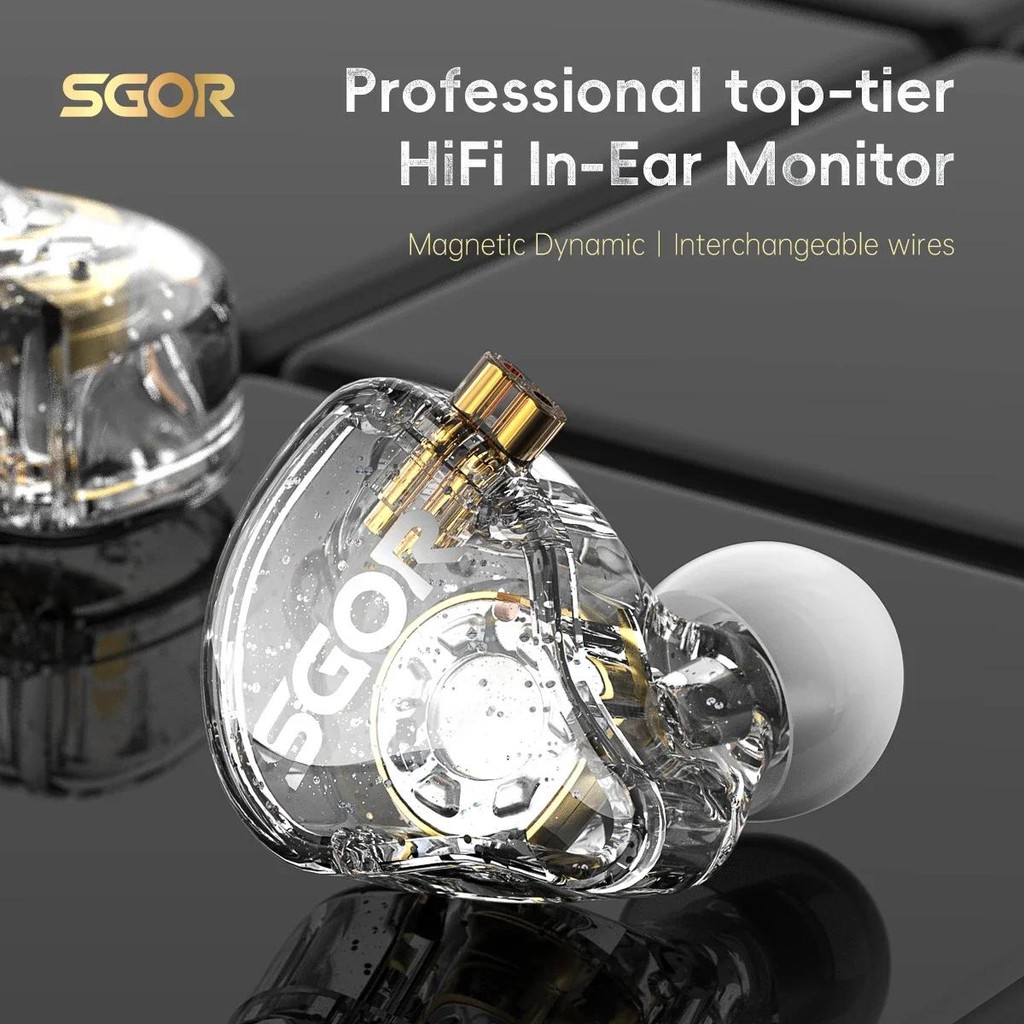 SGOR SG01 หูฟังแบบไดนามิก HIFI Bass หูฟัง in Ear Monitor เพลงเกมหูฟังกีฬาเสียงรบกวน Cancelling ชุดหูฟัง Sportt