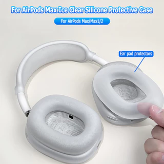 for เคส AirPods Max 1/2 for Apple Airpods Max เคสซิลิโคนกันรอยหูฟัง TPU โปร่งใสแฟลชป้องกันกรณีสีทึบปกอ่อนหูฟัง