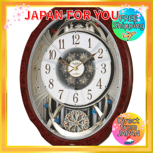 【จัดส่งฟรี】นาฬิกาแขวน ริธึม สัญญาณวิทยุ อนาล็อค ของเล่นกล สโมลล์เวิลด์บลูมGO 30เพลง ชา (ไม้) Small W