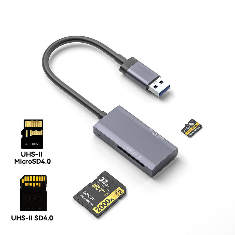 USB 4.0 UHS-II V90 SD/TF มัลติฟังก์ชั่นสองในหนึ่งเดียวโทรศัพท์มือถือคอมพิวเตอร์โน๊ตบุ๊คเครื่องอ่านกา