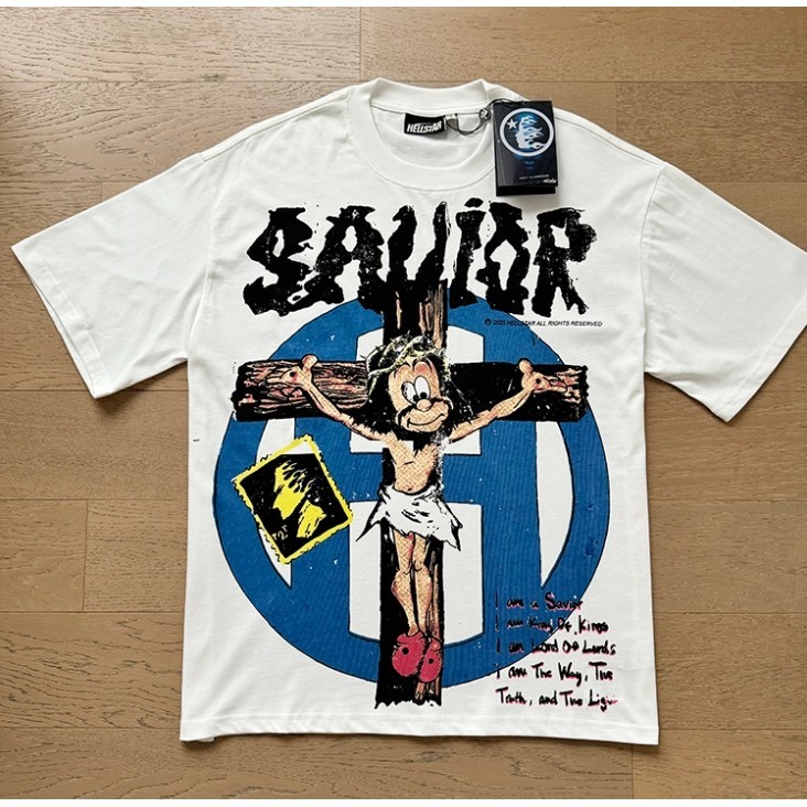 ขายร้อนสินค้าใหม่เสื้อยืดผ้าฝ้ายแท้-ยิงจริง Helster พิมพ์การ์ตูนออกแบบ High Street Mens Top Summer เหมาะสําหรับผู้ชายและผู้หญิง