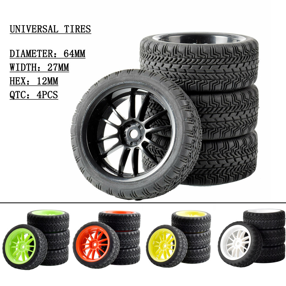 6031-8006 64 มม.ยางและชุดล้อ 4PCS สําหรับ 1:10 HSP HPI SAKURA D3 Kyosho FW06 ทั่วไป