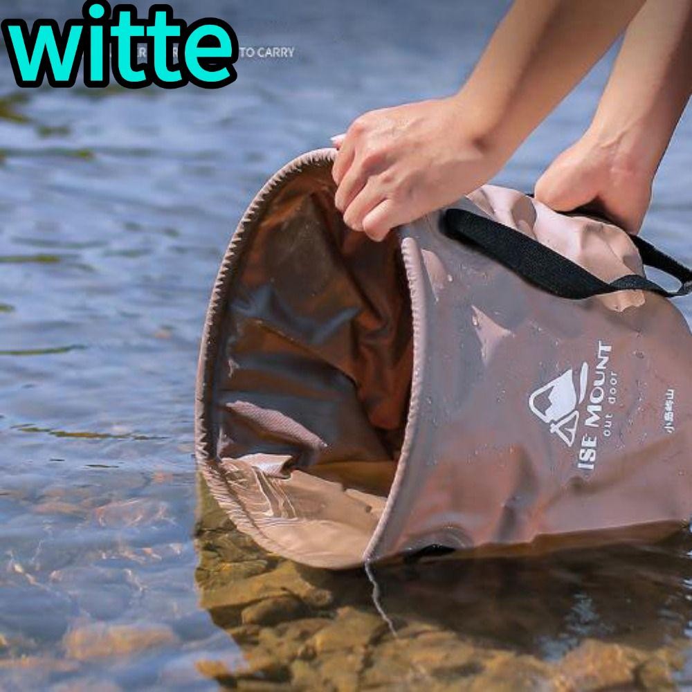 WITTE Travel Camping Folding Bucket, 10/20L Round Outdoor Water Bucket, Portable Multi-functional Ca