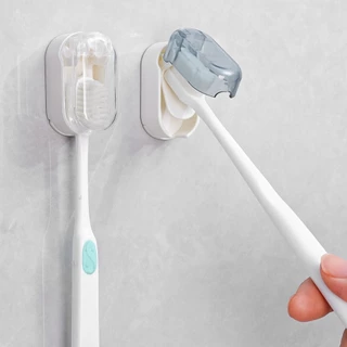 BUJOY ที่เก็บแปรงสีฟัน ไม่มีการเจาะ ฝาครอบกันฝุ่นแปรงสีฟัน Toothbrush Holder