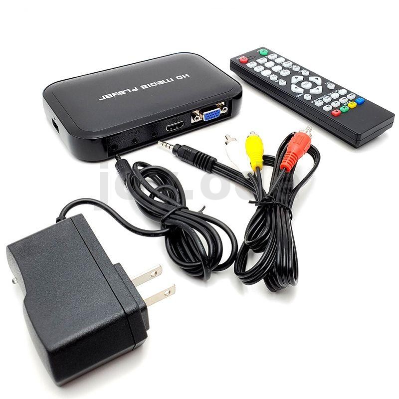 Full HD Mini Box Media Player 110-240V 1080P Media Player Box รองรับ MMC RMVB MP3 AVI MKV (UK)