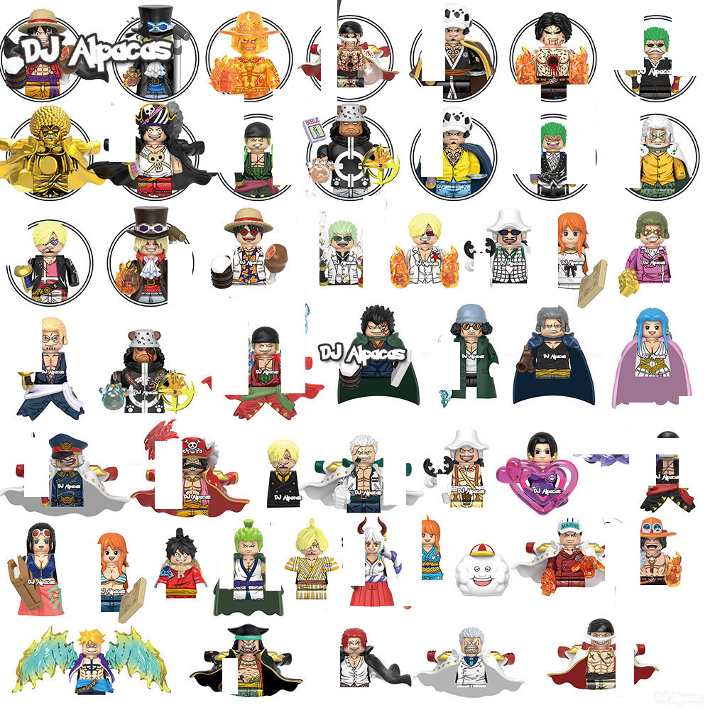 OP Luffy Ace Kohza Tesoro Building Blocks Usopp Figures Zoro ของเล่น
