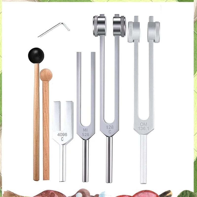 ชุดส้อมปรับแต่ง 4 ชิ้น (128Hz, 136.1Hz, MI 528Hz, 4096Hz),สําหรับ Healing Chakra,Sound Therapy,Relie