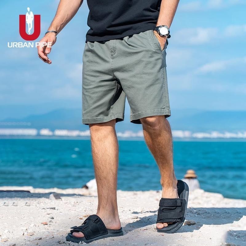 URBAN PIPE ผู้ชาย 28-40 เข่าความยาวระบายอากาศนุ่มอบอุ่นแฟชั่นพิมพ์เอวยางยืด 100%กางเกงขาสั้นผ้าฝ้าย Cleanfit Plain 7212