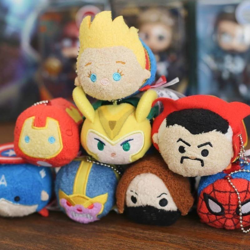 TSUM Marvel Series Songsong Avengers ทีมอเมริกัน Iron Man Spiderman Plush Lying จี้