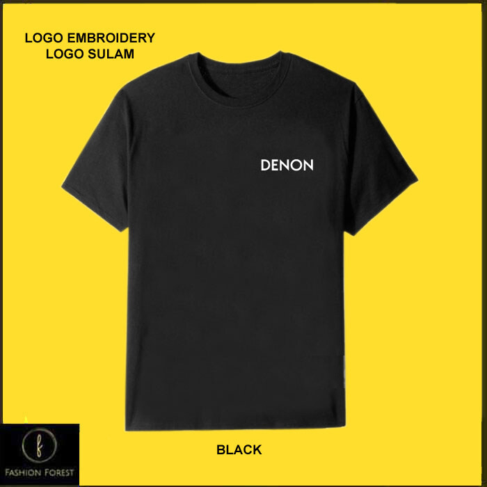 เสื้อยืดคอกลมผ้าฝ้ายสําหรับผู้ชายและผู้หญิงโลโก้เย็บปักถักร้อย Denon Home Sound System Sound Bar Min