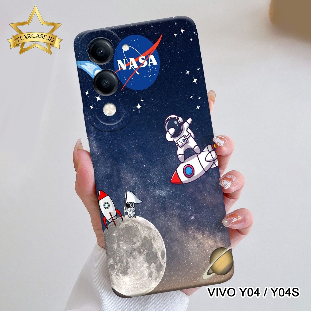 HP Softcase VIVO Y04 4G / Y04S 4G 2025 - ล่าสุด VIVO Y04 4G SoftCase - Starcase - เคสแฟชั่นนักบินอวก