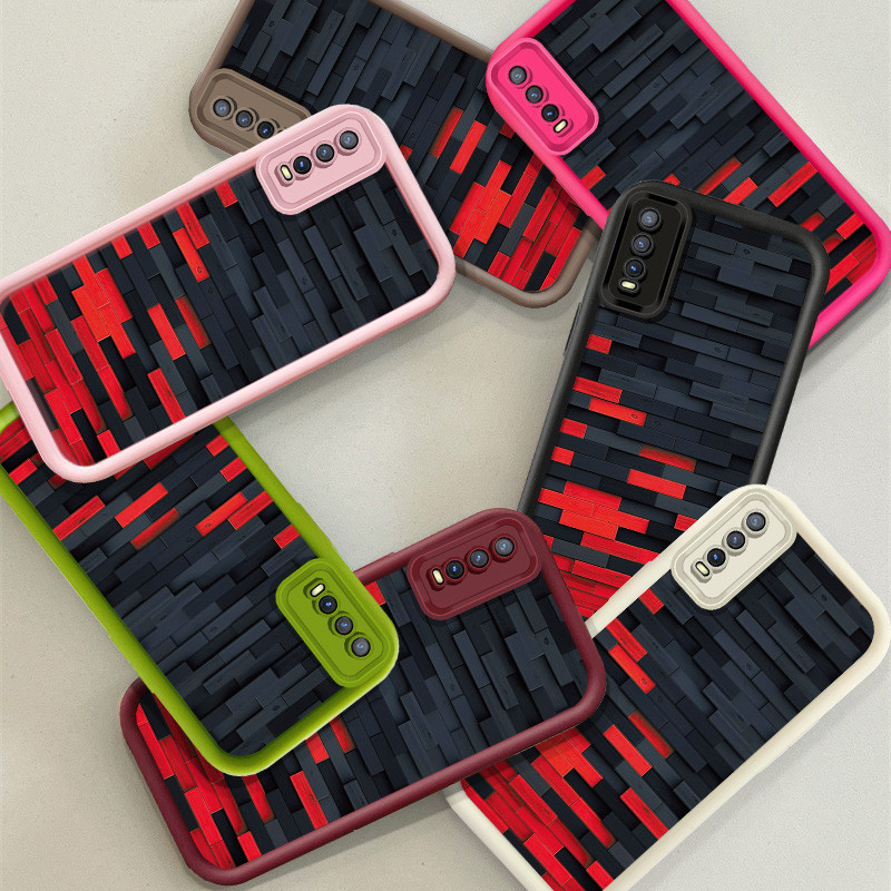 สีแดงและสีดําอิฐสําหรับOPPO A7 A12S F11 A9X A94 A79 A80 A57 A77 A5S Reno 4F 5F 7Z 8Z A53 A33 A3 PRO 