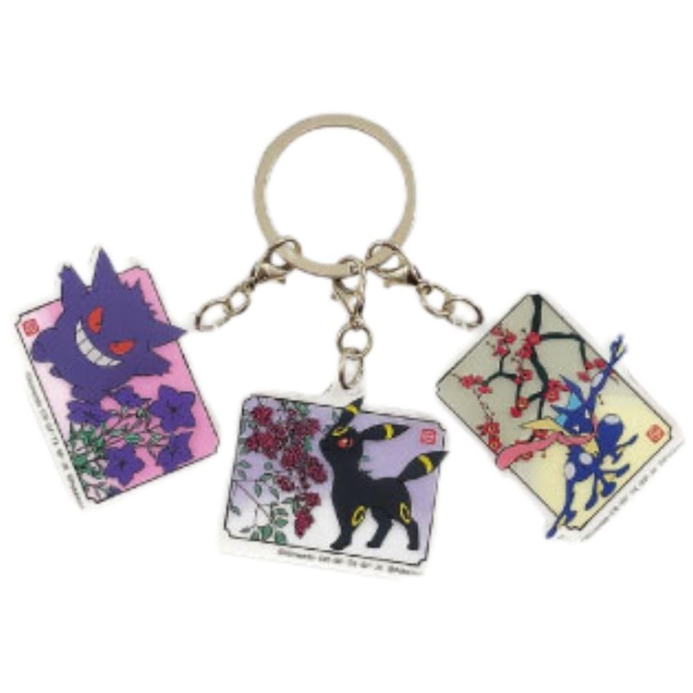 Marimo Craft Pokémon Japanese Pattern Triple Acrylic Keychain, Gengar & Umbreon, Approx. W44.7 x H47