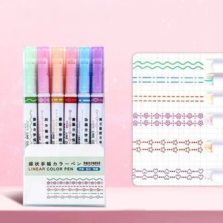 Crystal ปากกาเขียนเส้นขอบดอกไม้ ปากกาเขียนเส้นโค้ง ปากกาเขียนลูกไม้ ปากกาเน้นข้อความสีสำหรับนักเรียน