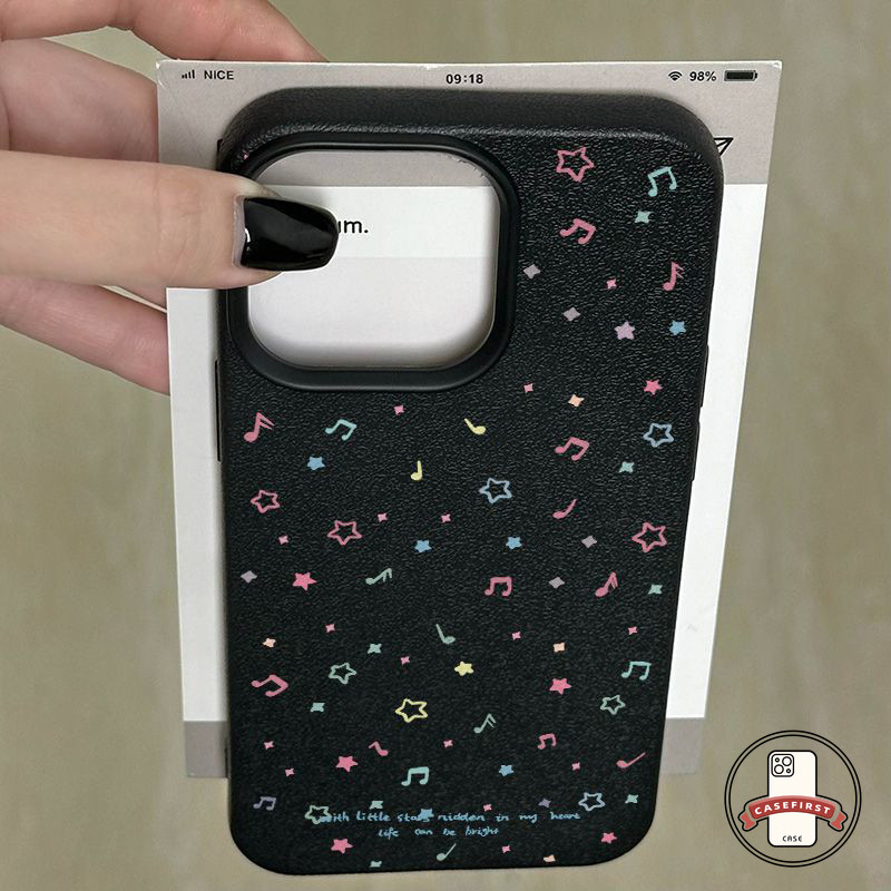 เคสไอโฟน 13 น่ารักดาวน้อยหนังพื้นผิวนุ่ม สำหรับ IPhone 11 Pro Max 16 15 14 13 12 Pro Max X XR 8 7 14 15 16 Plus XS Max