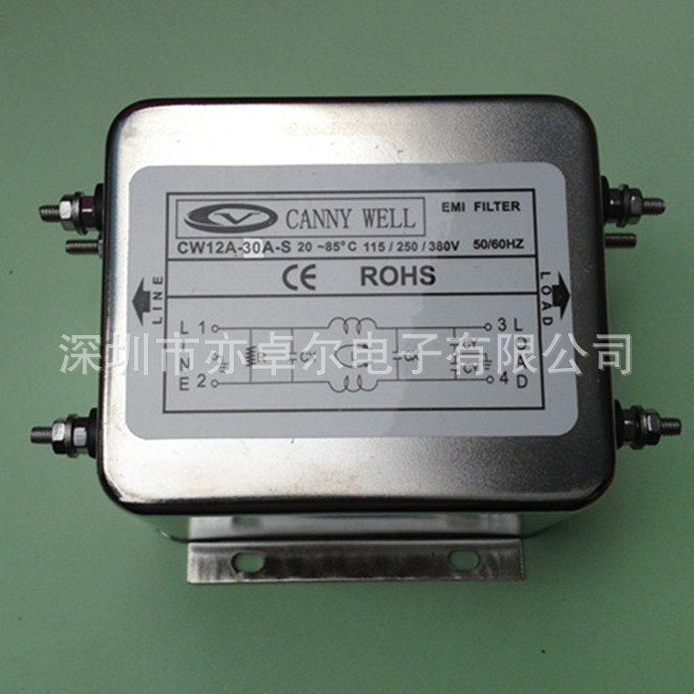 ไต้หวัน Original CANNY WELL EMI Power Filter CW12A-30AS เครื่องฟอกอากาศ 380V