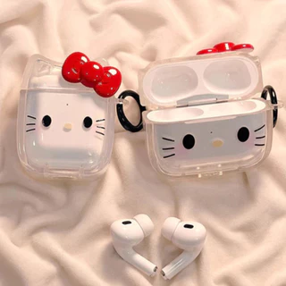 เคสแอร์พอต Kitty การป้องกันการตก ซิลิโคนนิ่ม Soft Case Anti-Lost เคสหูฟังบลูทูธไร้สายน่ารัก เหมาะสำหรับ AirPods 2 3 4