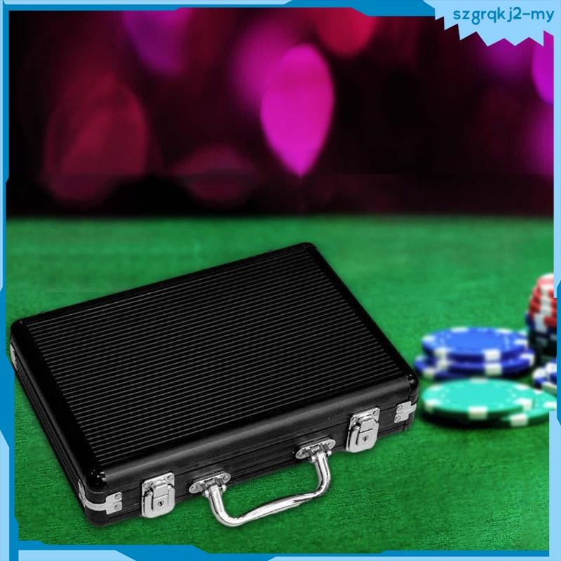 [SzgrqkjefMY] Chip Case Storage Container Party Carrier with Lock Aluminium Alloy Casino Case