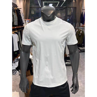 MANSTR เสื้อยืดแขนสั้นสำหรับผู้ชาย สีขาวและดำ ระบายอากาศได้ดี แห้งไว เหมาะสำหรับการวิ่งออกกำลังกายกลางแจ้ง