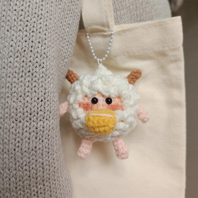 Yarn Handcrafting for Relaxation diy DIY Knitting Kit Cute Beginner Keychain Crochet Pleasant Goat P