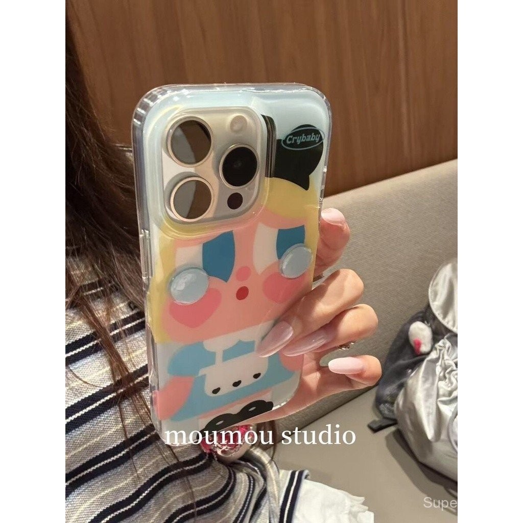 เคสโทรศัพท์ เหมาะสําหรับ iPhone 7 8 X XS XR XSMAX 11 12 13 14 15 16 Pro max Plus การ์ตูนร้องไห้ตุ๊กตาตุ๊กตากันกระแทกกันกระแทกป้องกันกรณีรวมทุกอย่าง IAFW