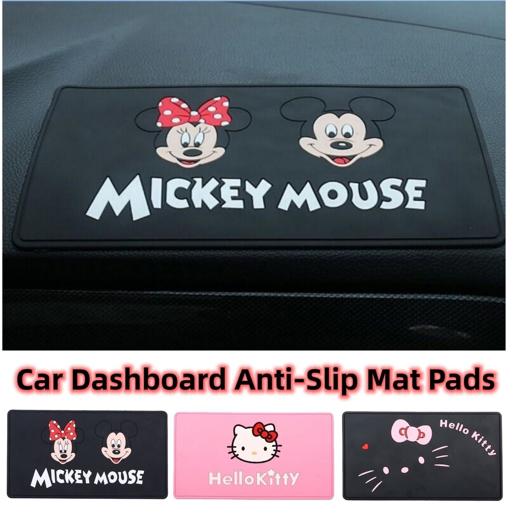 Hello Kitty & MinnieCar แผ่นกันลื่น - ที่วางโทรศัพท์กันน้ําสําหรับแดชบอร์ด | อุปกรณ์ตกแต่งรถยนต์น่ารักสําหรับผู้หญิงเด็กผู้หญิง