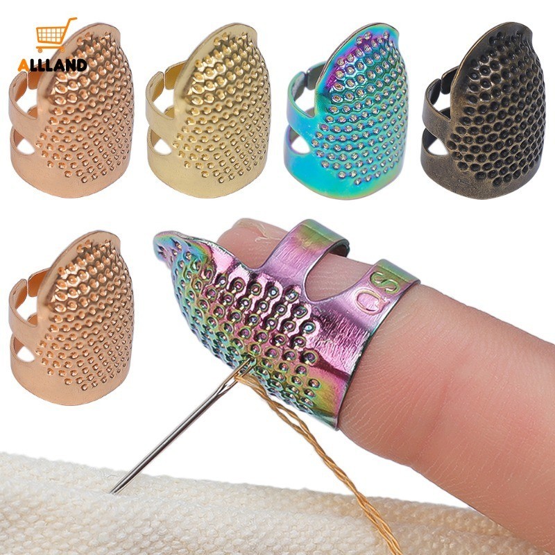 5 ชิ้น Retro Zinc Alloy Finger Protectors - ปรับโบราณเย็บ Thimbles - DIY เย็บปักถักร้อยโลหะโล่นิ้ว