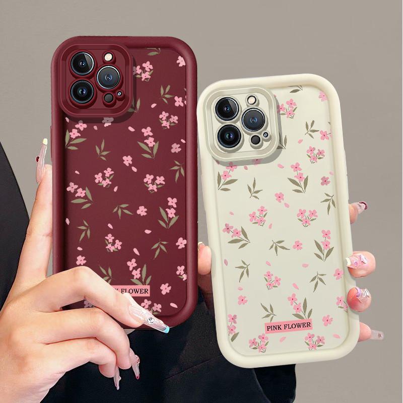 ปลอกสําหรับ VIVO S1 Y1S Y01 Y02 Y02A Y02S Y03 Y5S Y7S Y9S Y19 ดอกไม้สีชมพู Instagram สไตล์ Soft Angel Eyes เคสกันกระแทก