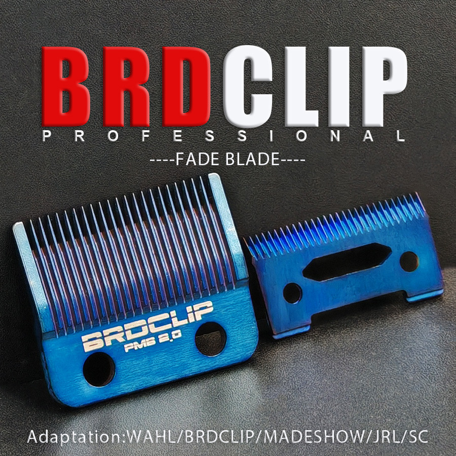BRDCLIP Blue Titanium Plated Clipper Blade Metallurgical Powder เซรามิค Fade Blade หัวน้ํามัน Gradie